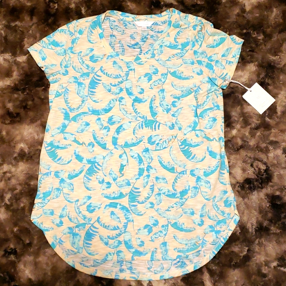 NWT Palm and foil tee